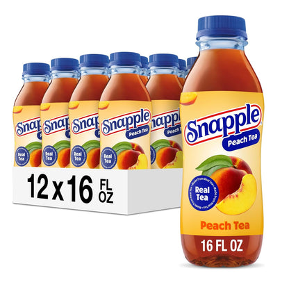Peach Tea, 16 fl oz recycled plastic bottle, Pack of 12