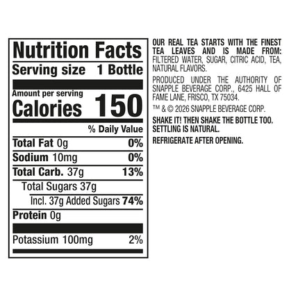 Peach Tea, 16 fl oz recycled plastic bottle, Pack of 12