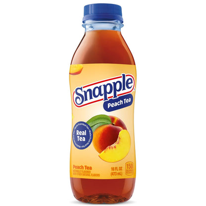 Peach Tea, 16 fl oz recycled plastic bottle, Pack of 12