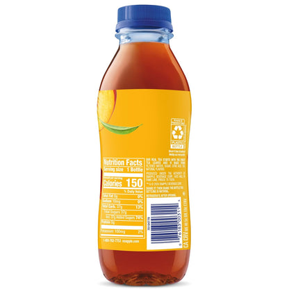 Peach Tea, 16 fl oz recycled plastic bottle, Pack of 12