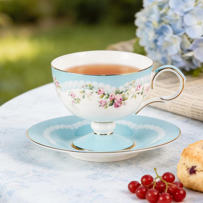 Tea Cups Set of 2,Ceramic Floral Pattern Demitasse Cup