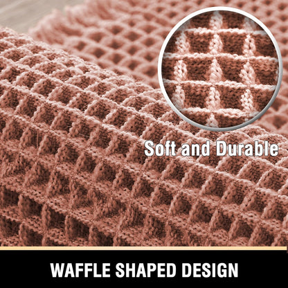 H.VERSAILTEX Upgraded Waffle Bath Mat Super Absorbent Non Slip Bath Rug Soft Pink 17" x 24"