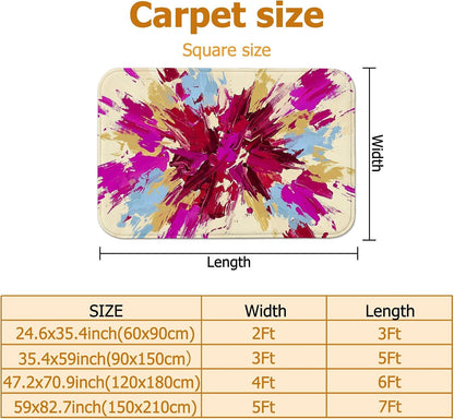 Explosion Area Rug, Modern Contemporary Brush Patterns Abstract None Peach Non-Slip Rectangle Floor Carpets Edge Binding Rugs for Living Room Bedroom Classroom College Dorm Decor 5' X 7'