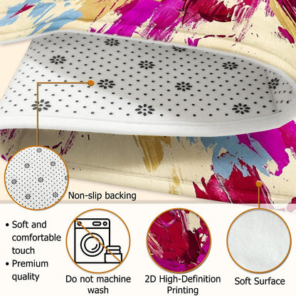 Explosion Area Rug, Modern Contemporary Brush Patterns Abstract None Peach Non-Slip Rectangle Floor Carpets Edge Binding Rugs for Living Room Bedroom Classroom College Dorm Decor 5' X 7'