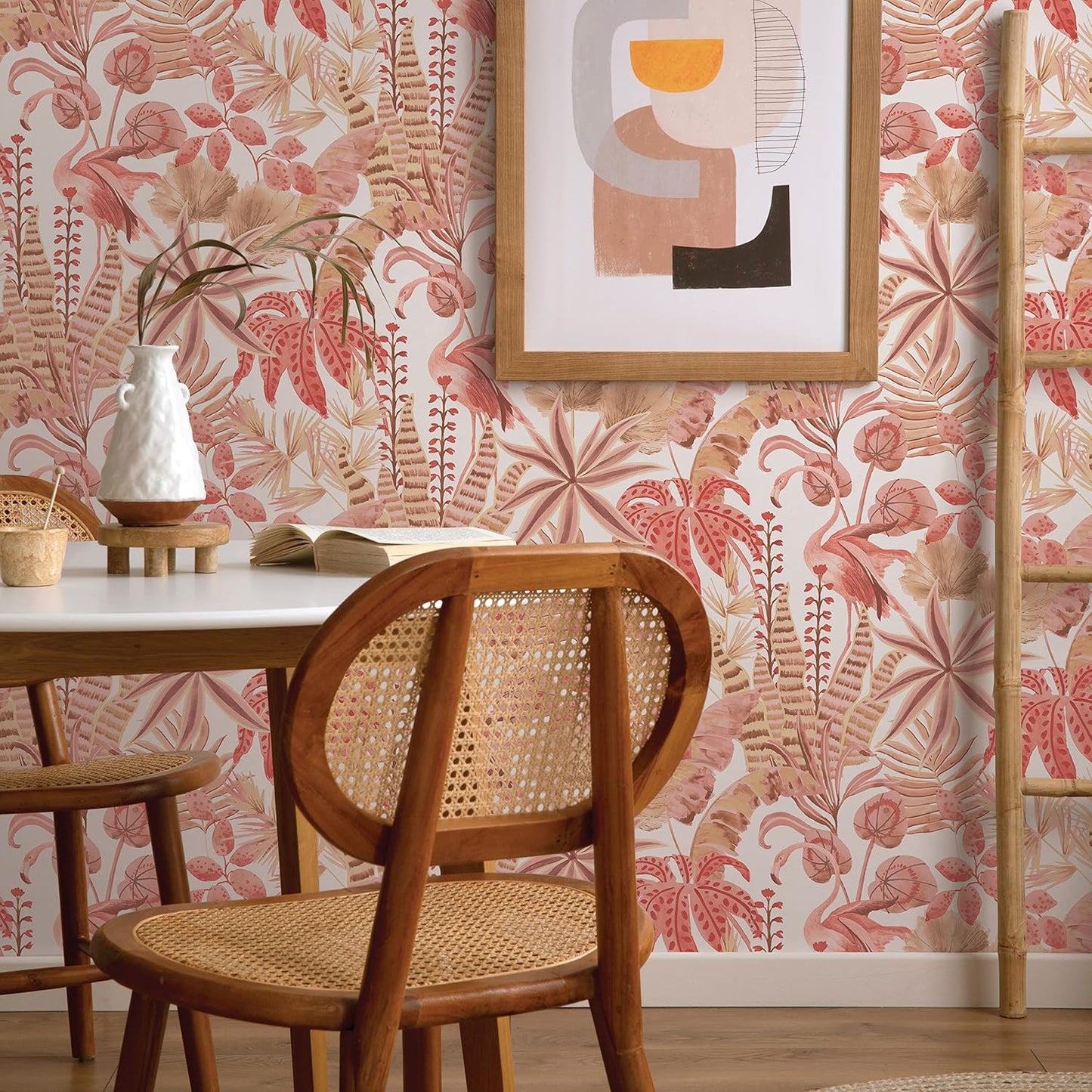 Tempaper Pink Flamingo Daydream Removable Peel and Stick Wallpaper, 20.5 in X 16.5 ft, Made in The USA