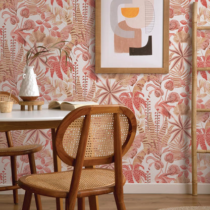 Tempaper Pink Flamingo Daydream Removable Peel and Stick Wallpaper, 20.5 in X 16.5 ft, Made in The USA