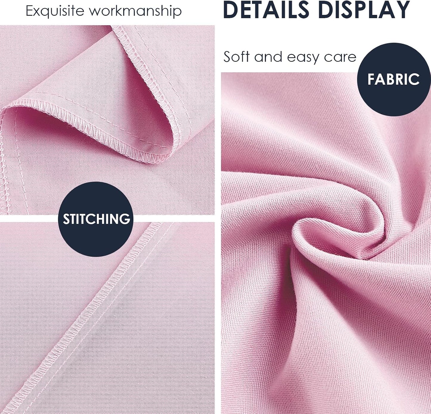 FreshCulture Dusty Pink Pillowcases Queen Size 2 Pack - Pillowcase Set - Envelope Closure - Soft Brushed Microfiber Fabric - 20x30 Inches Pillow Case Set of 2 for Home, Hotels, Schools