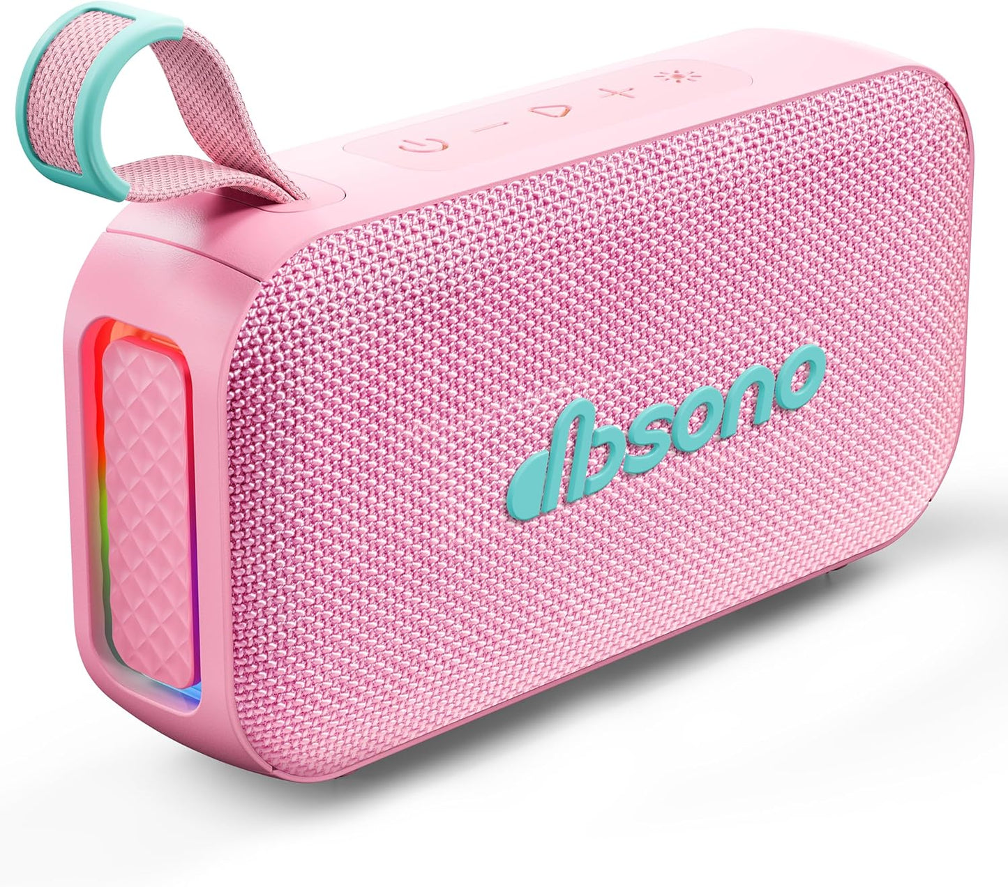 Bluetooth Speaker Stereo 20W Loud Sound: 30H Playtime, IPX5 Water Resistant, Portable Wireless Speakers, Powerful Bass, Lightshow, Birthday Gifts for Men/Adults/Teens, Beach Vacation Essentials, Pink