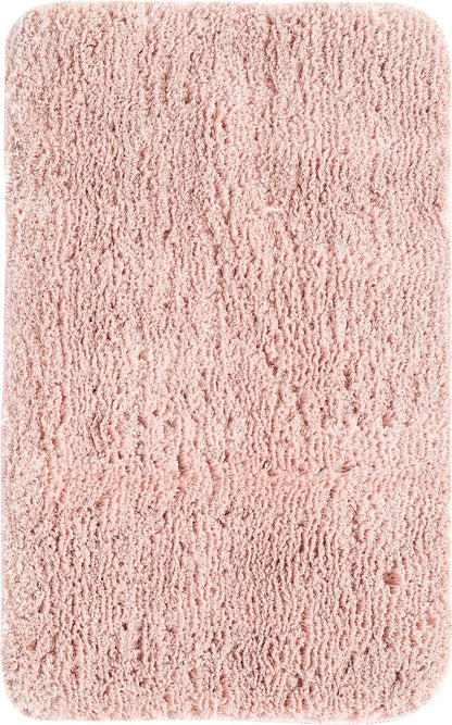 Rugs.com Bano Luxe Bath Mat Collection Rug – 2' x 3' Cotton Candy Pink Machine Washable Shag Bath Mat, Extra Soft and Absorbent, Non-Slip, Quick Dry, Perfect for Bathroom