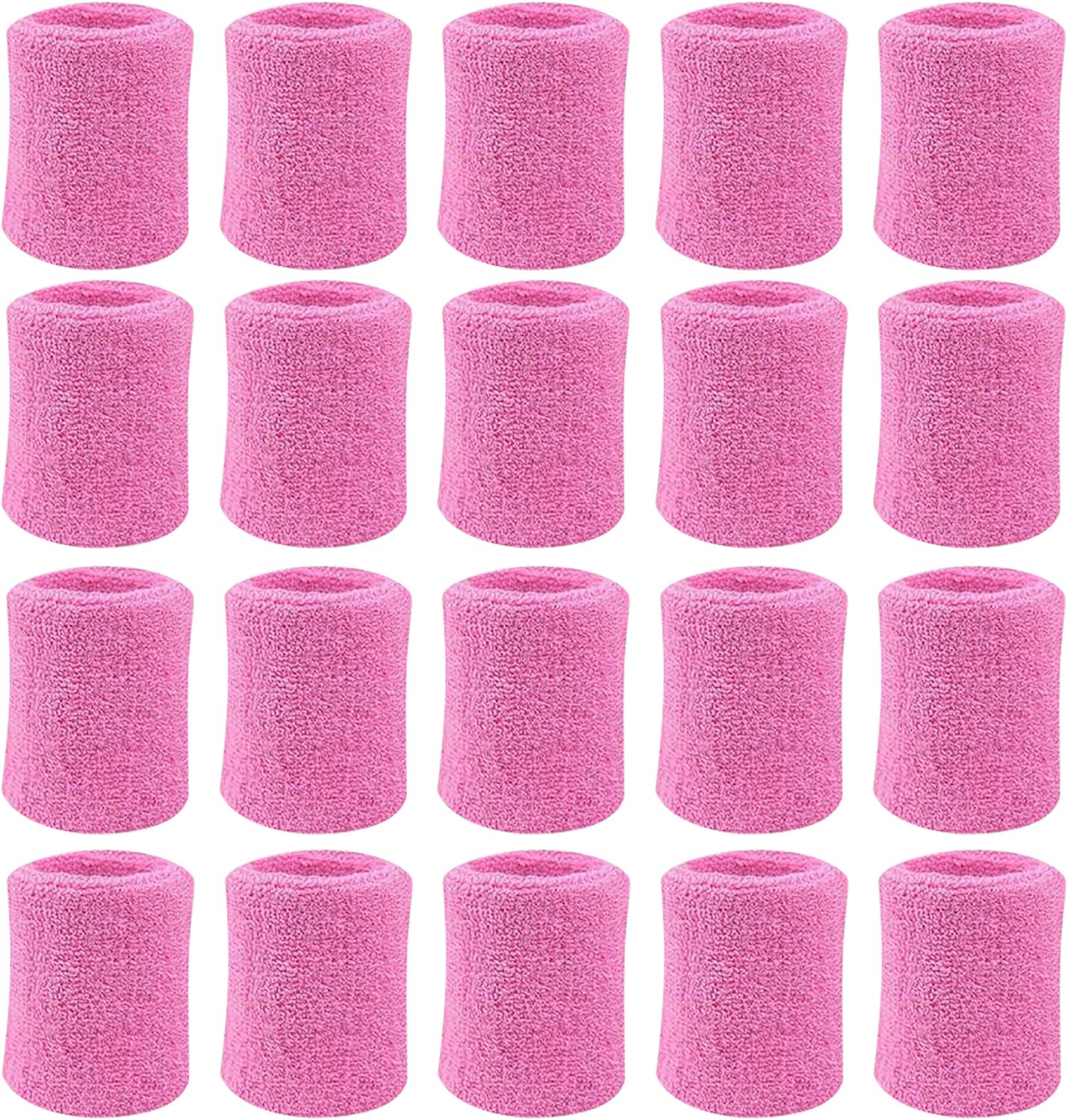 10 Pairs Sports Wristbands, Wrist Sweatbands for Men & Women, Stretchy & Sweat Absorbing Cotton Terry,Perfect for Basketball, Football, Tennis, Soccer, Running & Working Out