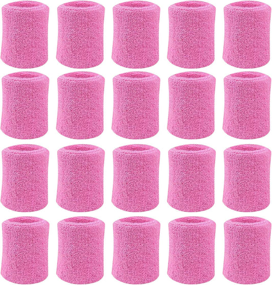 10 Pairs Sports Wristbands, Wrist Sweatbands for Men & Women, Stretchy & Sweat Absorbing Cotton Terry,Perfect for Basketball, Football, Tennis, Soccer, Running & Working Out