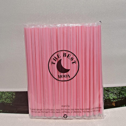 The best MOON 100pcs Heart Shaped Pink Straws Disposable Drinking Cute Straw Individually Wrapped Pink Plastic Straw Galentines Day, Cocktail, Birthday Party, Bridal Shower, Wedding Decorations