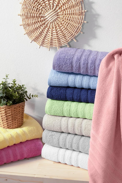 Hotel and Spa Quality 6 Piece Bath Towel Set 2 Bath Towel 2 Hand Towel 2 Washcloth Soft 100% Turkish Cotton Pink
