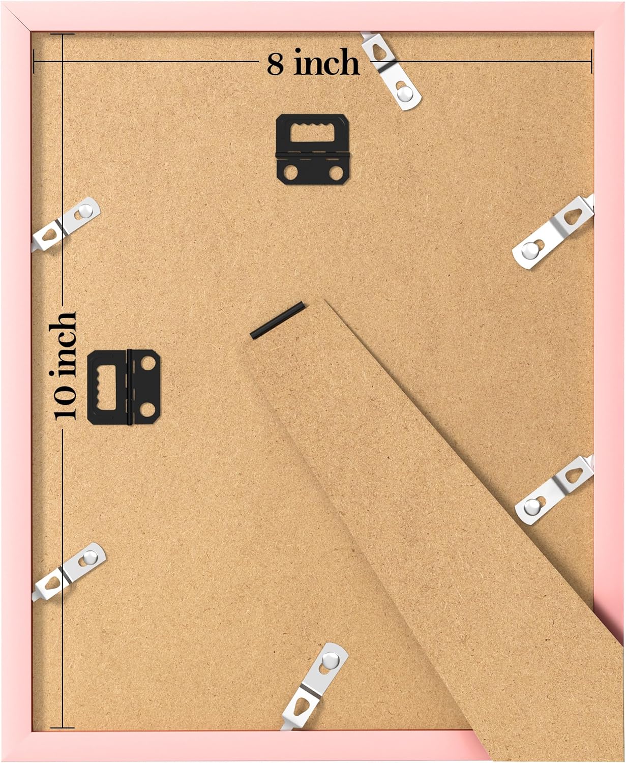 eletecpro 8x10 Picture Frame, Display Picture 5x7 with Mat or 8x10 without Mat, Colorful Picture Frame Made of Engineered Wood and Acrylic for Wall or Tabletop Display, Pink, 1 Pack