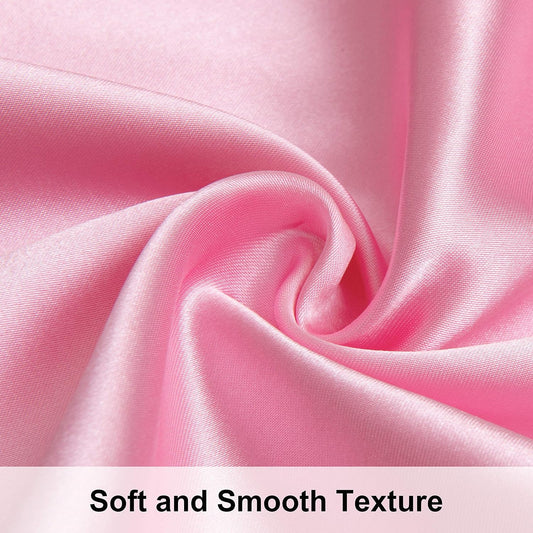 NTBAY 2 Pack Satin Standard Pillowcases for Hair and Skin, Luxurious and Silky Pillow Cases with Envelope Closure, 20x26 Inches, Pink