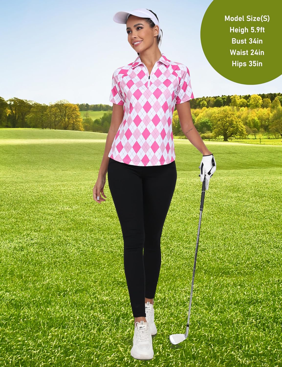 MoFiz Women's Golf Polo Shirt Short Sleeve Collared 1/4 Zip Athletic Tennis Shirt Quick-Dry Lightweight Summer Casual Tops
