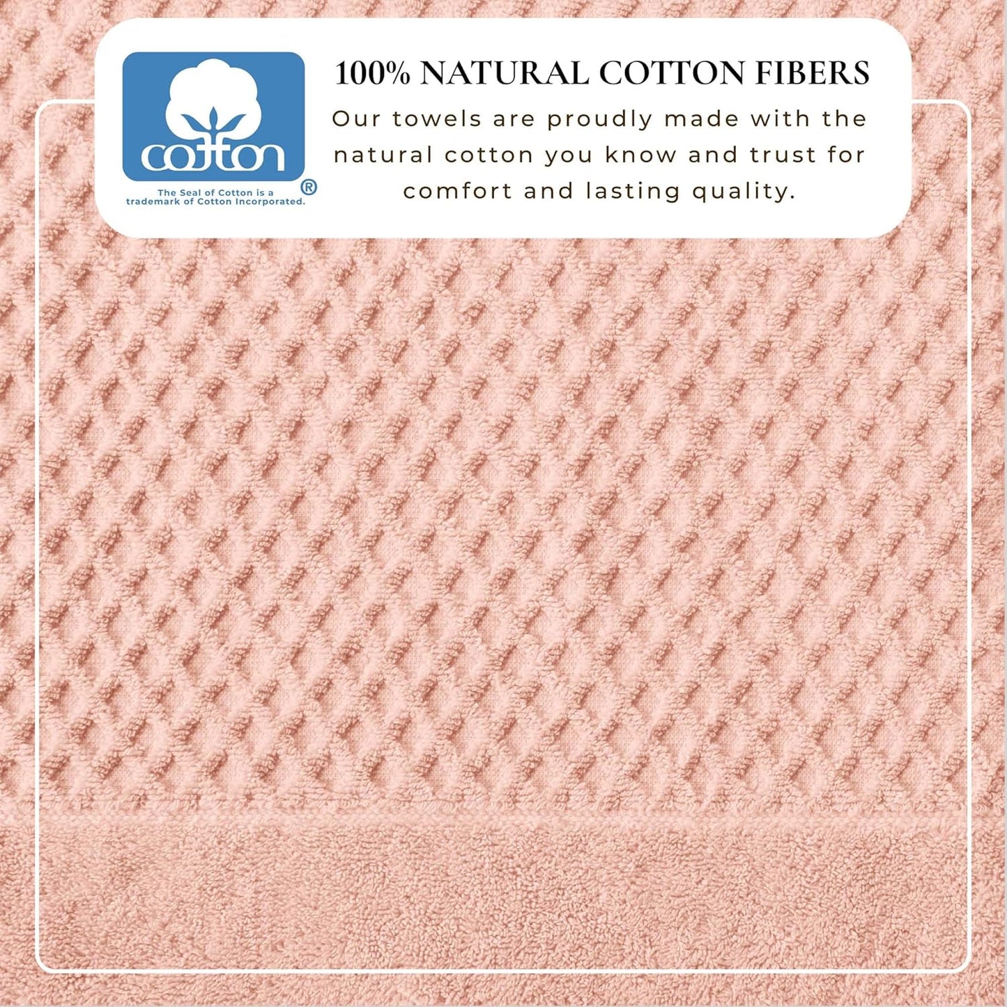 Great Bay Home Bath Towels - 100% Cotton 4 Pack 54x27 Bath Towel Set - Absorbent, Durable, Quick-Dry Towels for Bathroom (Pink)
