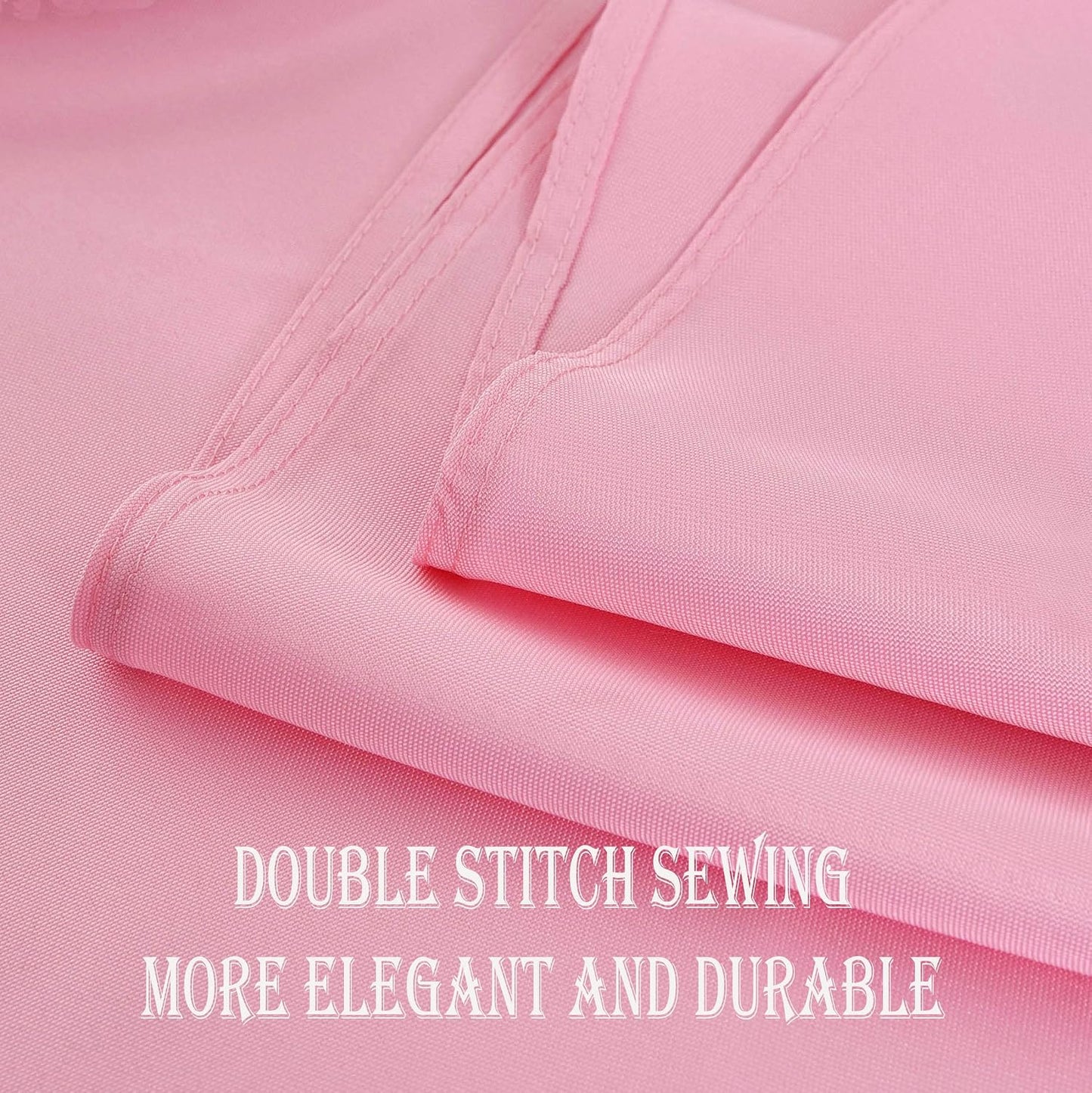 2 Pack Pink Round Tablecloth Waterproof Stain Resistant Wrinkle Free Table Cloth 210GSM Polyester Washable Wipeable Circle Table Cover for Party, Banquet, Wedding (60 inch, 2 Pcs)