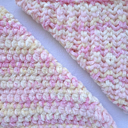 Chenillique XL Plush Velvet Chenille Yarn #6 Super Bulky – 4-Pack (352 Yards / 400 g) – Variegated Yarn for Plushies, Blankets, Amigurumi & Accessories - Peach Fizz