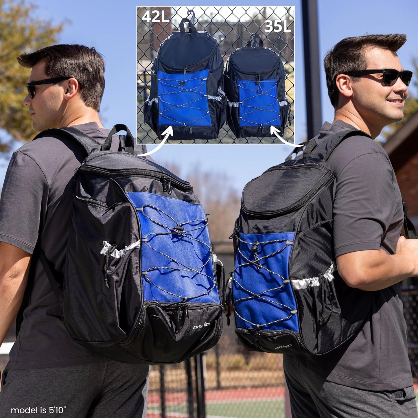 Athletico 35L Pickleball Backpack - Pickleball Bags for Men or Women Includes Pickleball Ball Holder