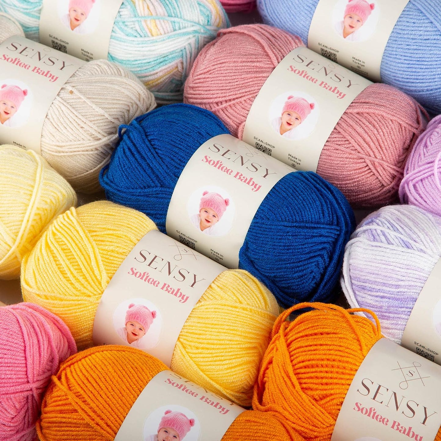 Sensy Softee Baby Yarn, 3.5 oz, 275 Yards, Gauge 3 Light (Salmon)