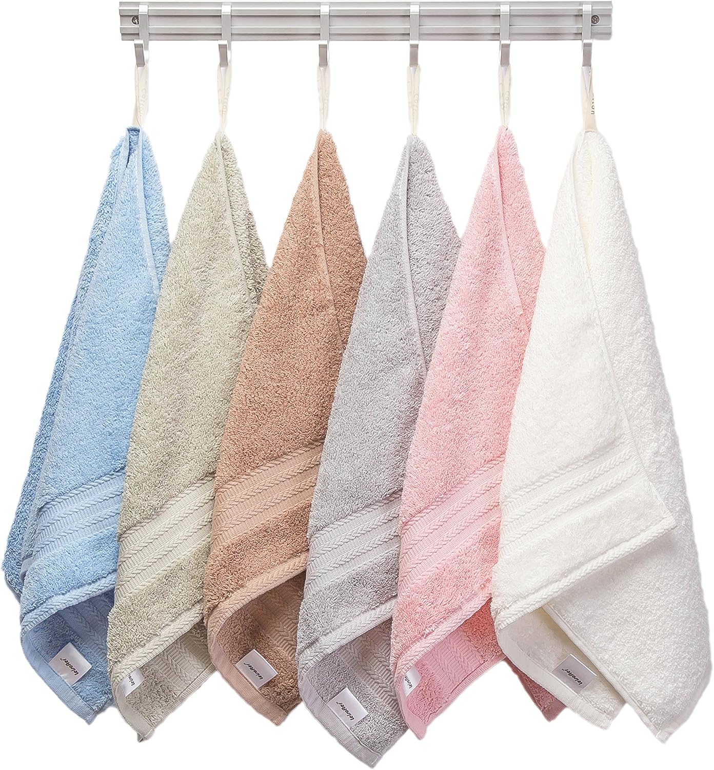 Ultra Thick, Soft & Absorbent Cotton Hand Towels for Bathroom(Pink, 2-Pack, 14" x 29") - Multipurpose Towels for Bath, Gym and Spa with Hanging Loop