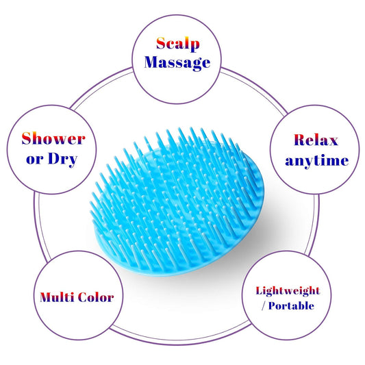 2PCS Hair Scalp Scrubber Massager Brush Head Exfoliator Shower Shampoo Comb