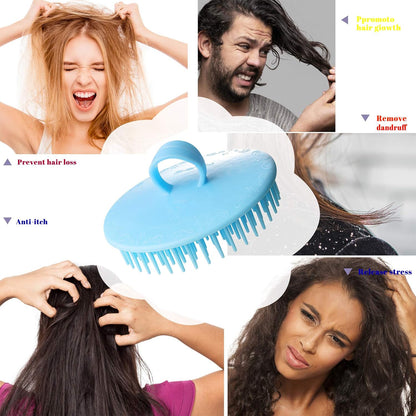 2PCS Hair Scalp Scrubber Massager Brush Head Exfoliator Shower Shampoo Comb