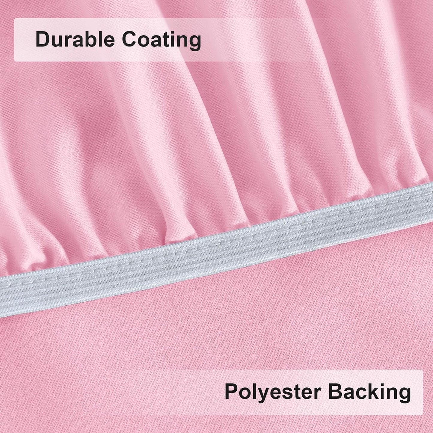 Obstal Fitted Round Table Cloth, Reversible Waterproof Stain Resistant Elastic Stretch Tablecloth, Wipe Clean Table Cover for Outdoor/Indoor Use, Fits Round Tables up to 30" - 36" Diameter, Baby Pink