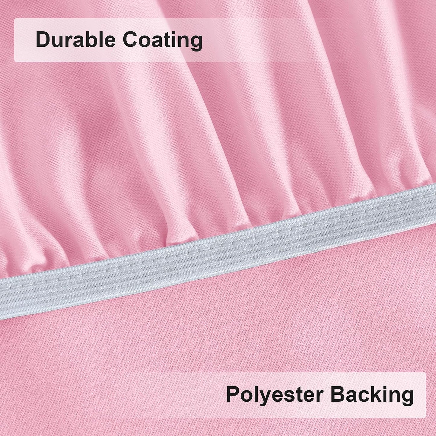 Obstal Fitted Round Table Cloth, Reversible Waterproof Stain Resistant Elastic Stretch Tablecloth, Wipe Clean Table Cover for Outdoor/Indoor Use, Fits Round Tables up to 48" - 56" Diameter, Baby Pink