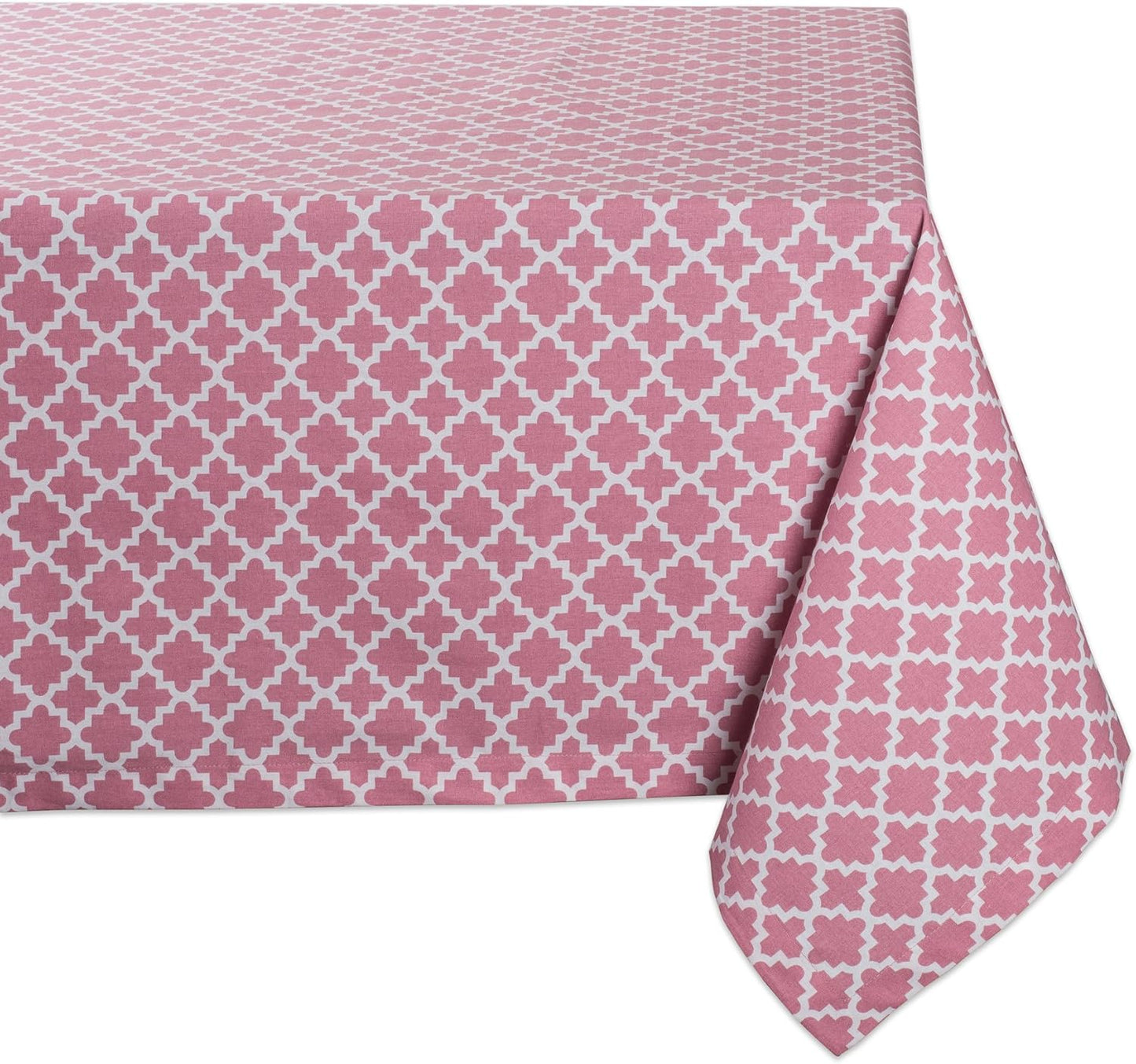 DII Lattice Tabletop Collection, Tablecloth, 60x104, Rose Pink