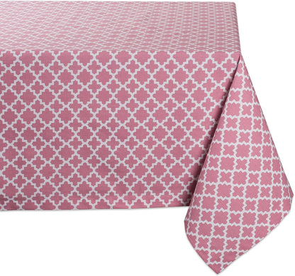 DII Lattice Tabletop Collection, Tablecloth, 60x104, Rose Pink