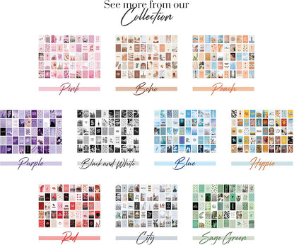 HAUS AND HUES Peach Photo Collage Kit - Aesthetic Wall Decor for Teen Girls (Set of 30)