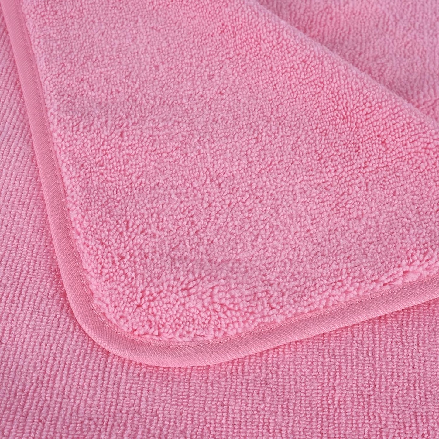 POLYTE Microfiber Quick Dry Lint Free Bath Towel, 57 x 30 in, Pack of 4 (Pink)