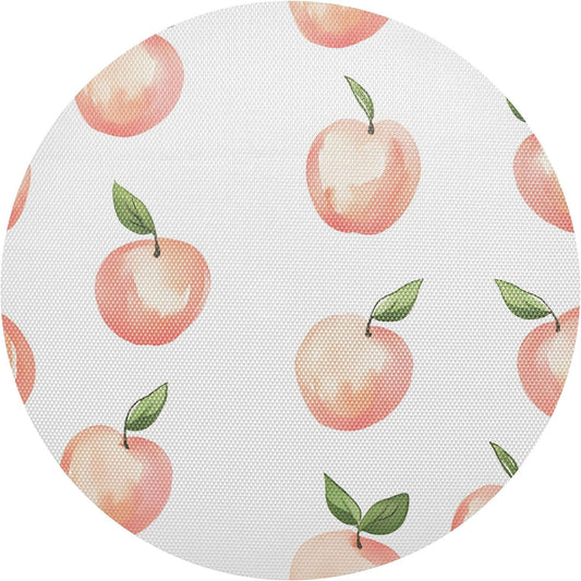 Peach Pattern Round Placemats Set of 4 for Dining Kitchen Party Decoration, Heat-Resistant Non-Slip Washable Place Mats for Coffee Bar Accessories