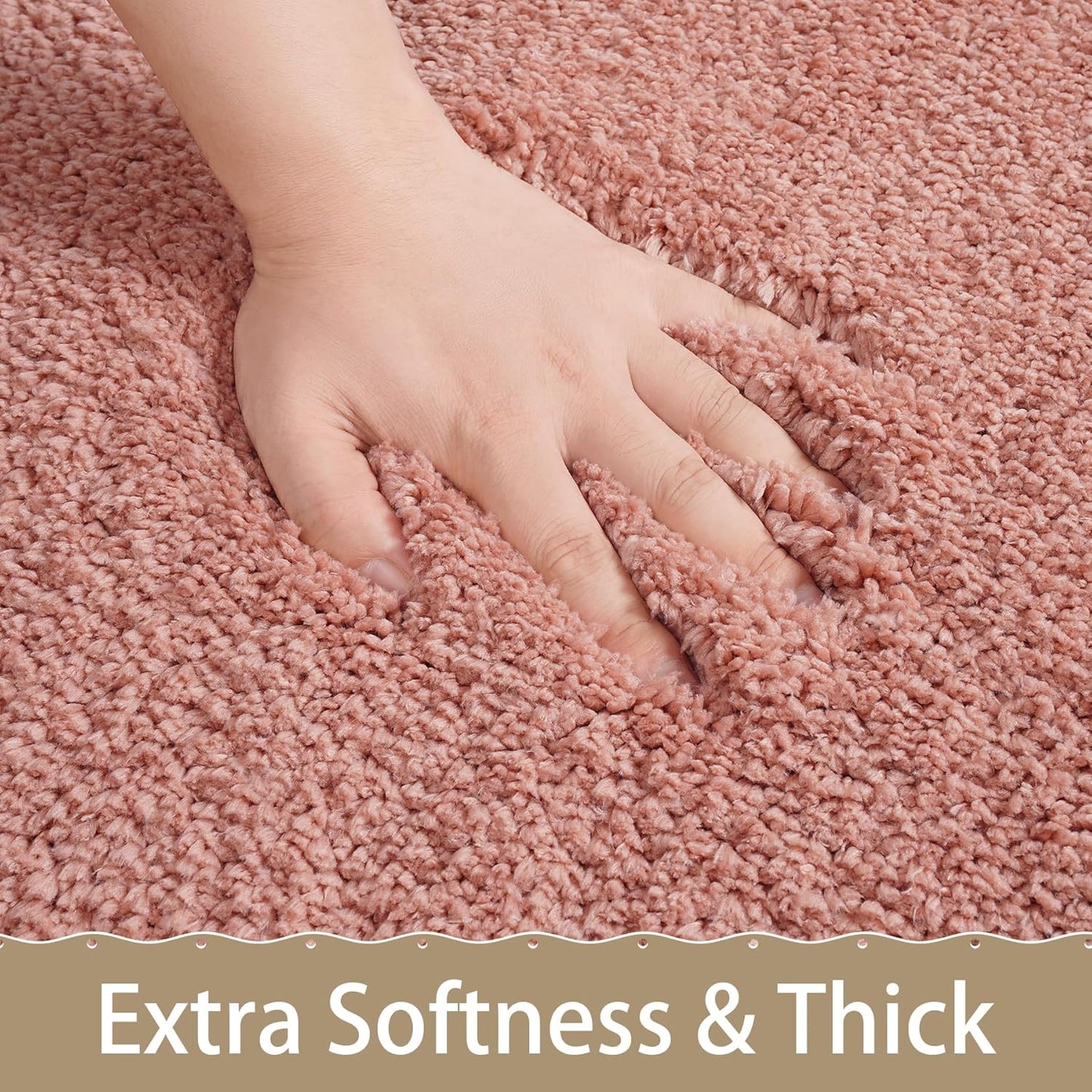 AROGAN Luxury Long Bathroom Runner Rug, 24x72 Inch Thick Soft and Absorbent Microfiber Non Slip Bath Mat, Rubber Backing Quick Dry Rugs Carpets, Machine Washable Plush Mats for Shower Floor, Pink