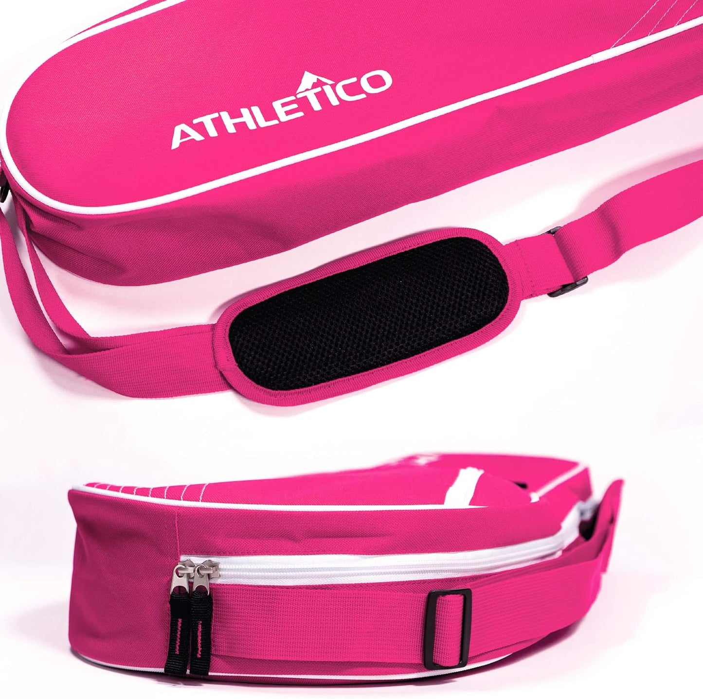 Athletico 3 Racquet Tennis Bag | Padded to Protect Rackets & Lightweight | Professional or Beginner Tennis Players | Unisex Design for Men, Women, Youth and Adults (Pink)