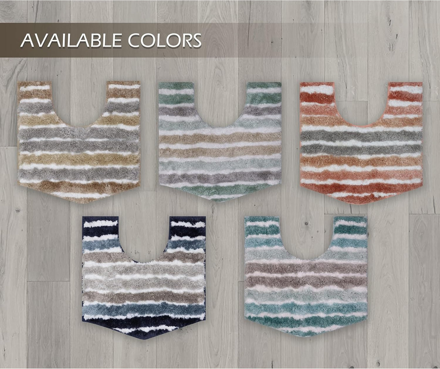 Home Weavers Luxury Toilet Rugs U-Shaped 20x20, Extra Soft and Absorbent Microfiber Bathroom Rugs, Non-Slip Plush Shaggy Bath Mat, Machine Wash Dry, Contour Bathroom Mats for Toilet Base, Coral