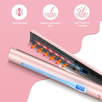 IG Infrared Titanium Flat Iron Hair Straightener 1 Inch