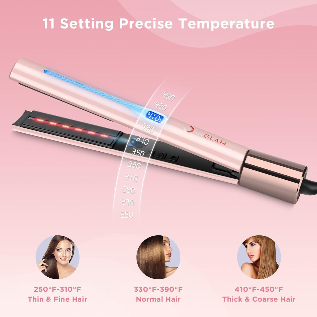 IG Infrared Titanium Flat Iron Hair Straightener 1 Inch
