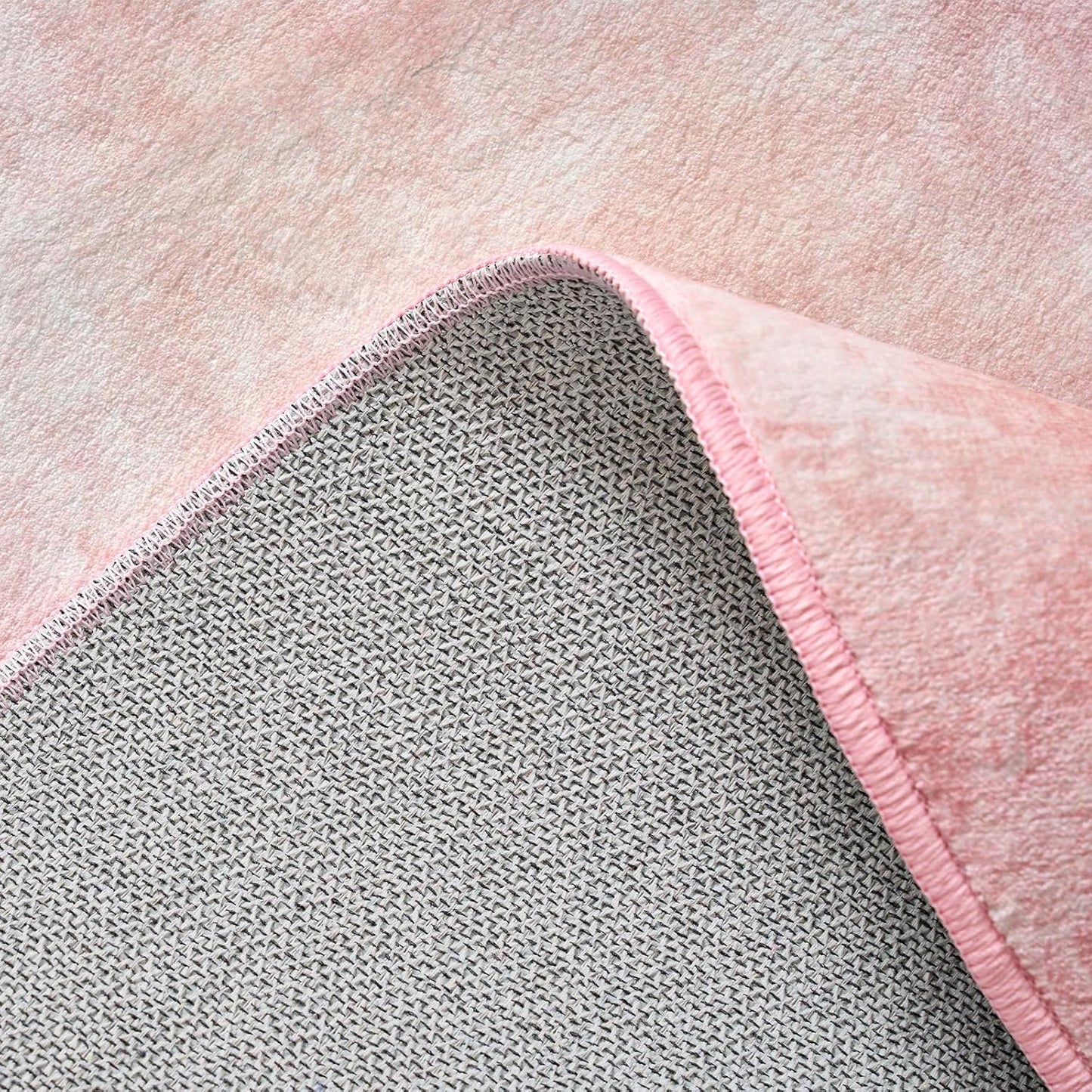 jinchan 4ft Round Rug Dreamy Abstract Washable Cute Entryway Mat Non Slip Elegant Peachy Pink Circle Rug Soft Low-Profile Artistic Cloud Effect Throw Carpet for Dorm Bathroom Playroom Balcony