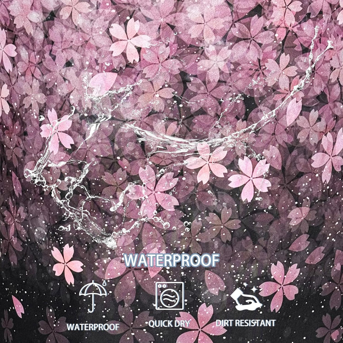 Cherry Blossoms Laundry Basket Pink Flowers Foldable Oxford Cloth Funny Tote Bag Laundry Hamper Clothes Storage Bucket Organizer For Bathroom/Laundry Storage/Bedroom 18.9x16.5 Inch