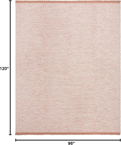 SAFAVIEH Area Rug 8x10 - Montauk Collection - Large - Peach, Handmade Cotton, Ideal for Living Room, Bedroom, Office, Dining Space (MTK615O)