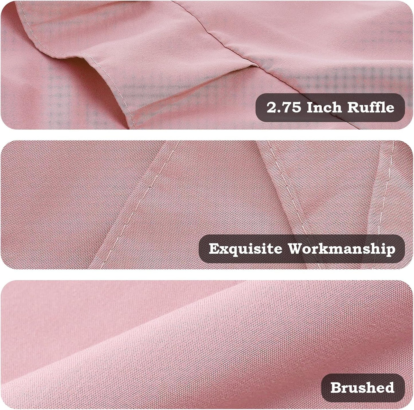 Ruffle Pillow Cases Standard Size Set of 2 –Soft Wrinkle Resistant Brushed Microfiber Ruffled Pillowcases –Envelope Pillow Shams Cover Festive Gift for Hotels,Guest Rooms 20x26 Inch (Pink)