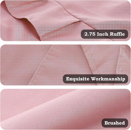 Ruffle Pillow Cases Standard Size Set of 2 –Soft Wrinkle Resistant Brushed Microfiber Ruffled Pillowcases –Envelope Pillow Shams Cover Festive Gift for Hotels,Guest Rooms 20x26 Inch (Pink)