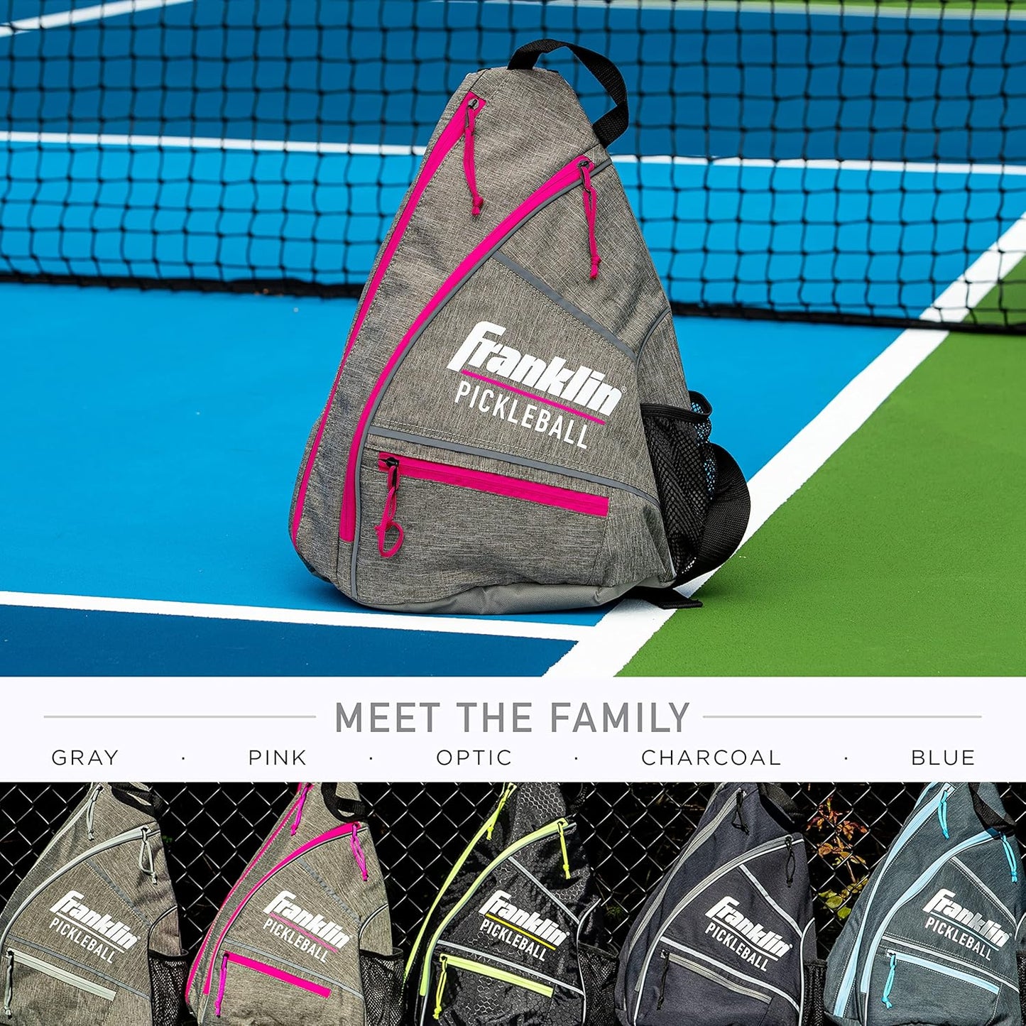 Franklin Sports Pickleball Bags - Sling Bag Backpack for Gear + Equipment - Men + Women - Holds Paddles, Balls + Accessories