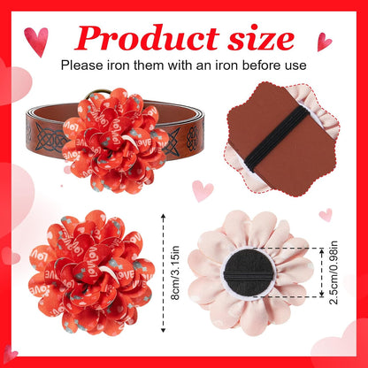 100 Pcs Mother's Day Dog Collar Flowers Bulk Pink Red Heart Bow Tie Dog Charms Grooming Accessories Bow Tie Flower for Puppy Cat Pets Collar Attachment Embellishment Sweet Party Costume