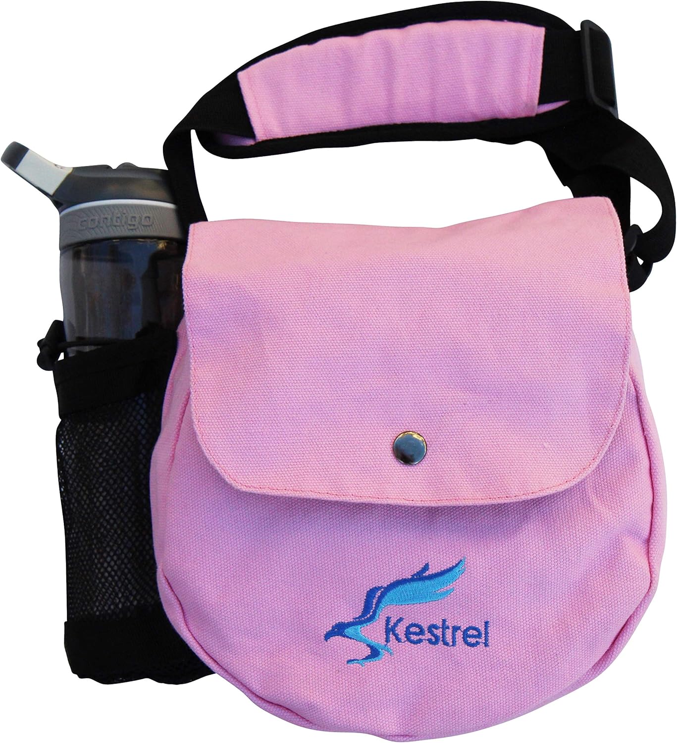 Kestrel Black Disc Golf Bag - Fits 6-10 Golf Discs + Bottle - For Beginner & Advanced Golfers - Extremely Durable Canvas - Frisbee Golf Bag - Small Sling/Shoulder Disc Golf Bag For Men & Women