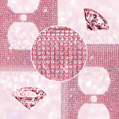 ElevateTech Glitter Light Switch Covers, 2 Pcs Shiny Pink Rhinestones Outlet Covers Wall Plate Bling Crystal 2 Duplex Light Plate Switch Decorative Wall Plate Cover Gift for Room Decor (Pink)