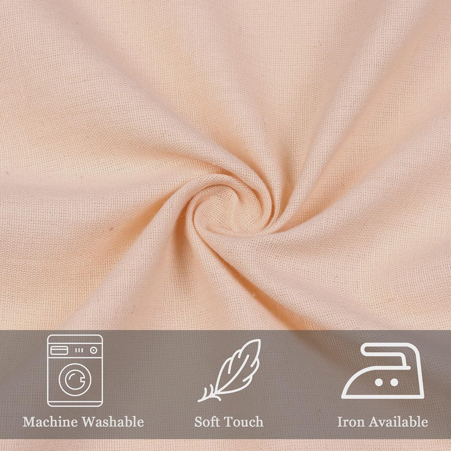 85% Cotton 15% Linen Dinner Cloth Set of 12 Napkins for Everyday Use Over Sized Easter Special Mitered Corners Napkins, Pre Shrunk Good Absorbency Ultra Soft Quality 18x18 in(Peach)